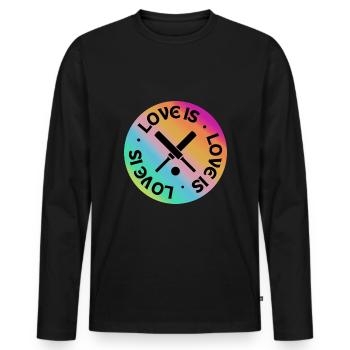 Cricket : L’amour l’est. - T-shirt manches longues Premium bio Homme - noir - Devant - Nico (187cm)