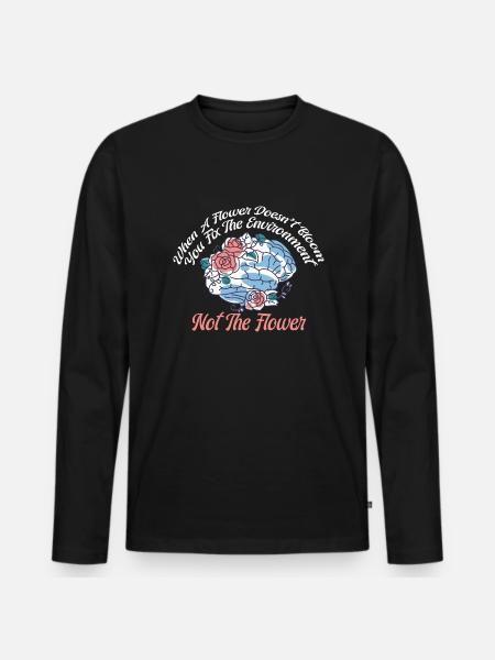 Reparieren Sie die Umwelt, nicht die Blume - Männer Premium Bio Langarmshirt - Schwarz