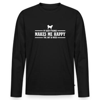 Great Pyrenees me rend heureux en disant chien Wilsigns - T-shirt manches longues Premium bio Homme - noir - Devant - Nico (187cm)