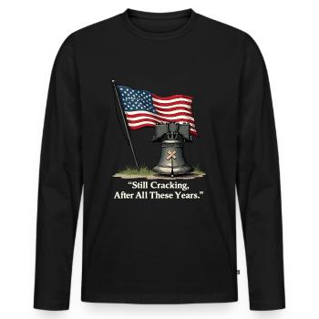 Liberty Bell - Men's Premium Organic Long Sleeve Shirt - black - Front - Nico (187cm)