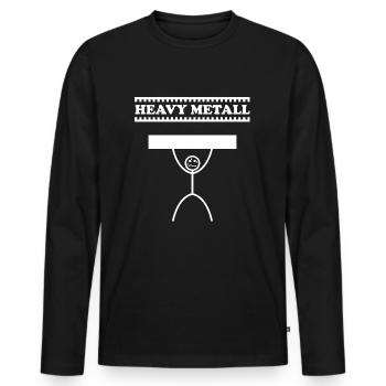 Heavy metal / heavy metal - Men's Premium Organic Long Sleeve Shirt - black - Front - Nico (187cm)