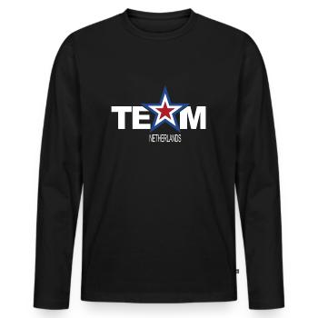 Équipe étoiles Pays-Bas Hollande Pays-Bas - T-shirt manches longues Premium bio Homme - noir - Devant - Nico (187cm)