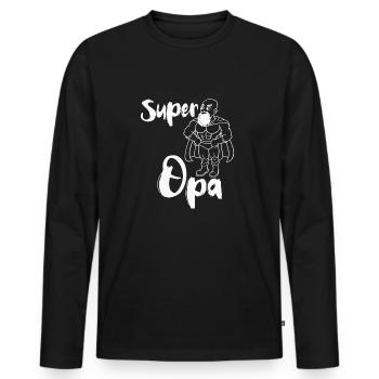 Super Opa Grossvater Bester Superopa - Männer Premium Bio Langarmshirt - Schwarz - Vorne - Nico (187cm)