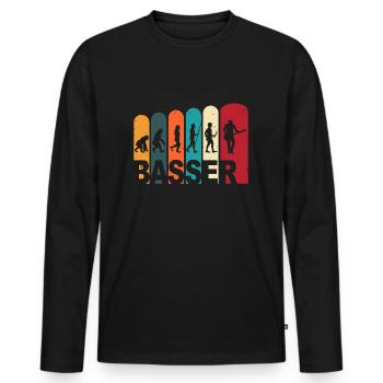 Bass guitarist Ebass Evolution bass guitarist - Men's Premium Organic Long Sleeve Shirt - black - Front - Nico (187cm)