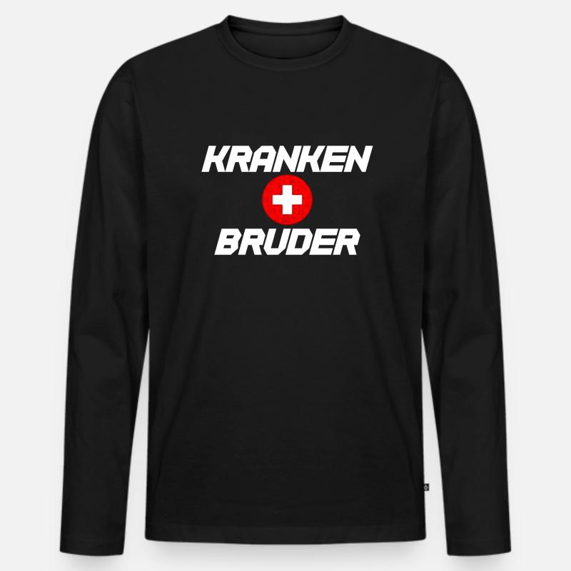Krankenbruder Krankenpfleger Pfleger - Männer Premium Bio Langarmshirt - Schwarz
