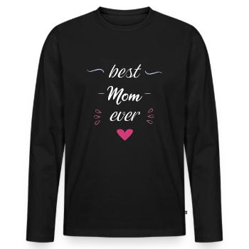 Best Mom! beste Mutter der Welt - Männer Premium Bio Langarmshirt - Schwarz - Vorne - Nico (187cm)