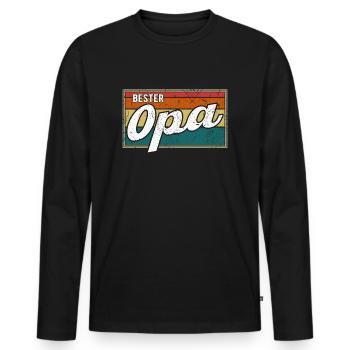 Opa-Bester Opi Geburtstag Geschenkidee - Männer Premium Bio Langarmshirt - Schwarz - Vorne - Nico (187cm)