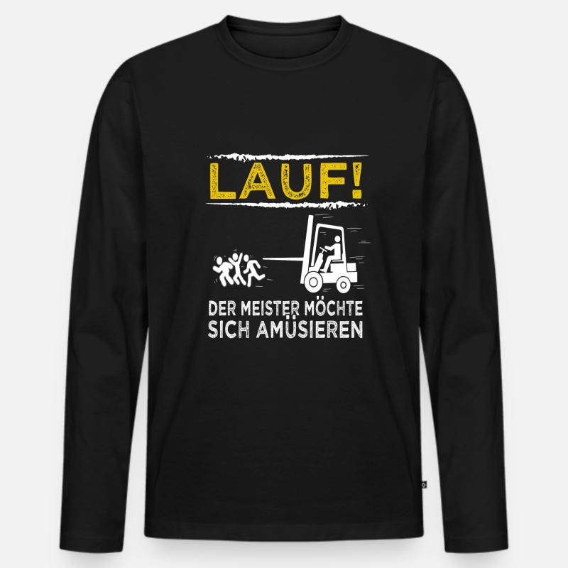 Staplerfahrer Lagerist Gabelstaplerfahrer - Männer Premium Bio Langarmshirt - Schwarz