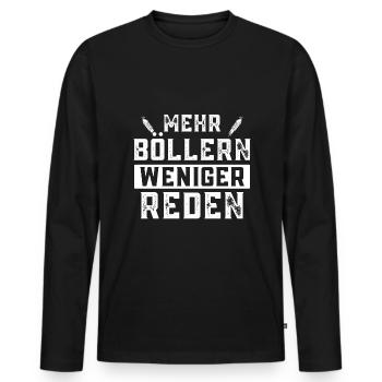 Pyrotechniker Pyrotechnik Knaller Feuerwerk Böller - Männer Premium Bio Langarmshirt - Schwarz - Vorne - Nico (187cm)