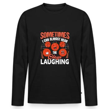 clay pigeon shooting sayings clay pigeons - Men's Premium Organic Long Sleeve Shirt - black - Front - Nico (187cm)