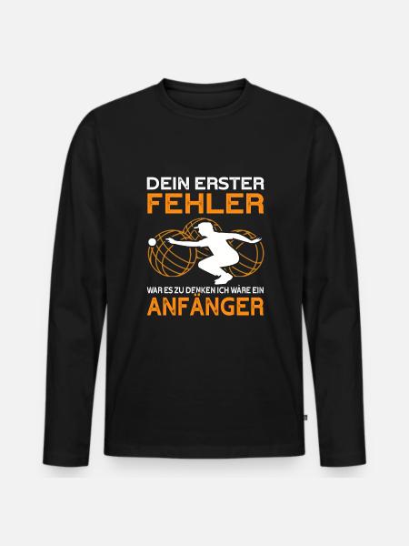 Boule Spiel Petanque Crossboule - Männer Premium Bio Langarmshirt - Schwarz