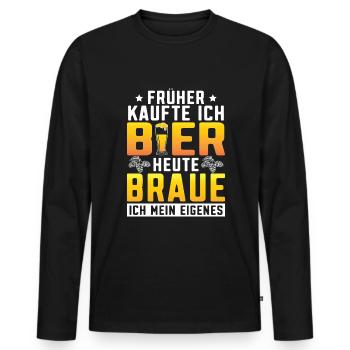 Bier brauen Braumeister Bierbrauer Brauer - Männer Premium Bio Langarmshirt - Schwarz - Vorne - Nico (187cm)