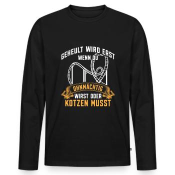 Achterbahn Freizeitpark Rollercoaster - Männer Premium Bio Langarmshirt - Schwarz - Vorne - Nico (187cm)