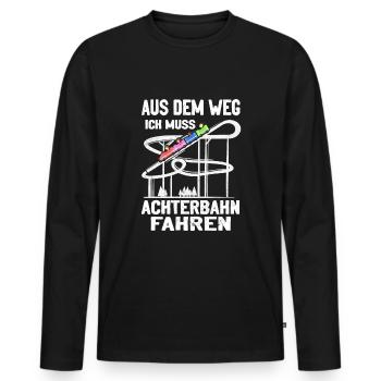 Achterbahn Freizeitpark Rollercoaster - Männer Premium Bio Langarmshirt - Schwarz - Vorne - Nico (187cm)