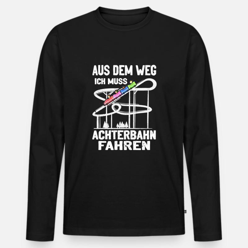 Achterbahn Freizeitpark Rollercoaster - Männer Premium Bio Langarmshirt - Schwarz