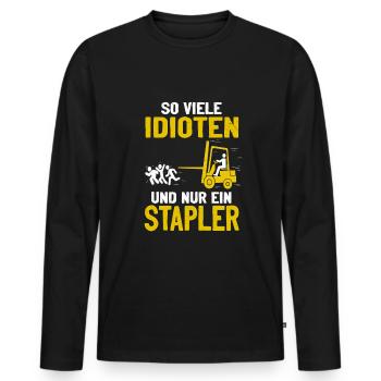 Staplerfahrer Lagerist Gabelstaplerfahrer - Männer Premium Bio Langarmshirt - Schwarz - Vorne - Nico (187cm)