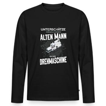 Zerspaner Zerspanungsmechaniker CNC - Männer Premium Bio Langarmshirt - Schwarz - Vorne - Nico (187cm)