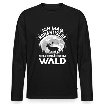 Jäger Jagd jagen Rotwild - Männer Premium Bio Langarmshirt - Schwarz - Vorne - Nico (187cm)