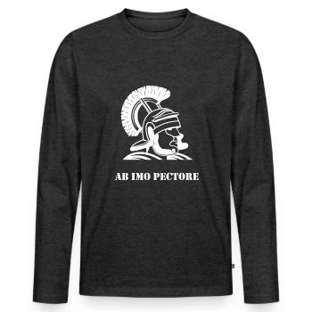 Empire romain - T-shirt manches longues Premium bio Homme - anthracite chiné - Devant - Nico (187cm)