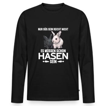 Kaninchen Hasenmama Hasen Liebe Häschen - Männer Premium Bio Langarmshirt - Schwarz - Vorne - Nico (187cm)