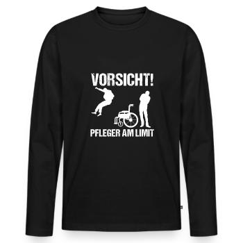 Krankenpfleger Pfleger Altenpfleger Sprüche - Männer Premium Bio Langarmshirt - Schwarz - Vorne - Nico (187cm)