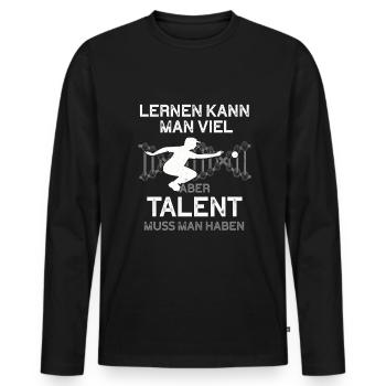 Boule Spiel Petanque Crossboule - Männer Premium Bio Langarmshirt - Schwarz - Vorne - Nico (187cm)