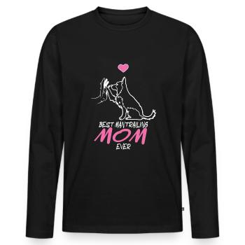 Mantrailing Dog Sport Tracking Dog - Men's Premium Organic Long Sleeve Shirt - black - Front - Nico (187cm)