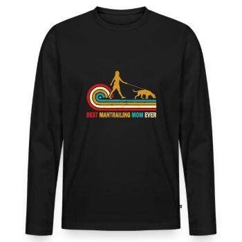 Mantrailing Chien De Piste de Sport Chien - T-shirt manches longues Premium bio Homme - noir - Devant - Nico (187cm)