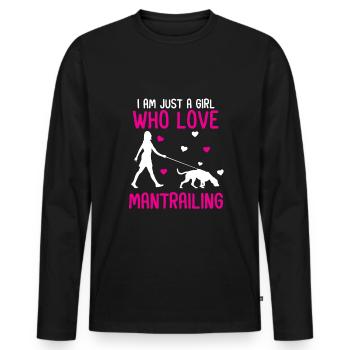 Mantrailing Dog Sport Tracking Dog - Men's Premium Organic Long Sleeve Shirt - black - Front - Nico (187cm)