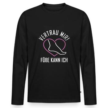 Gut zu Fuß Podologin Nageldesignerin Podologie - Männer Premium Bio Langarmshirt - Schwarz - Vorne - Nico (187cm)