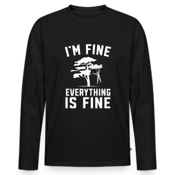 Parachutisme Parachutistes Fallschirmspringen - T-shirt manches longues Premium bio Homme - noir - Devant - Nico (187cm)