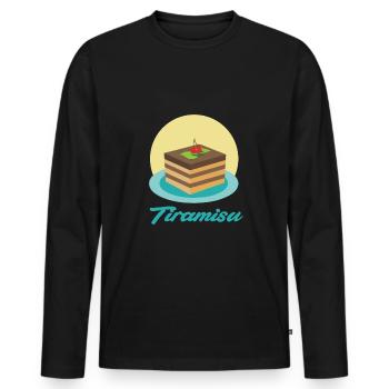 Tiramisu Dessert - T-shirt manches longues Premium bio Homme - noir - Devant - Nico (187cm)