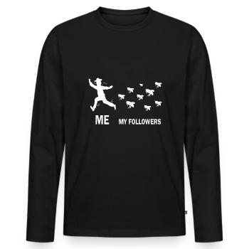 Beekeeper Saying Beekeeper Honey Bees - Men's Premium Organic Long Sleeve Shirt - black - Front - Nico (187cm)