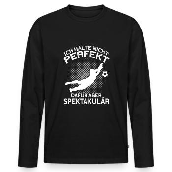 Spektakulärer Torwart Spruch Torhüter Humor - Männer Premium Bio Langarmshirt - Schwarz - Vorne - Nico (187cm)