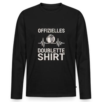 Boule Spiel Petanque Crossboule - Männer Premium Bio Langarmshirt - Schwarz - Vorne - Nico (187cm)
