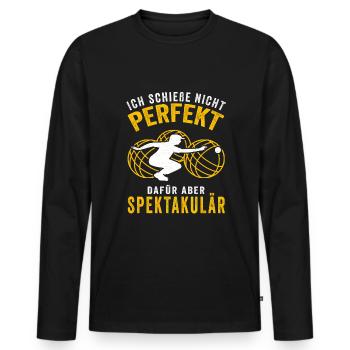 Boule Spiel Petanque Crossboule - Männer Premium Bio Langarmshirt - Schwarz - Vorne - Nico (187cm)
