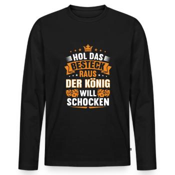 Bin am Knobeln spielen Schocken - Männer Premium Bio Langarmshirt - Schwarz - Vorne - Nico (187cm)