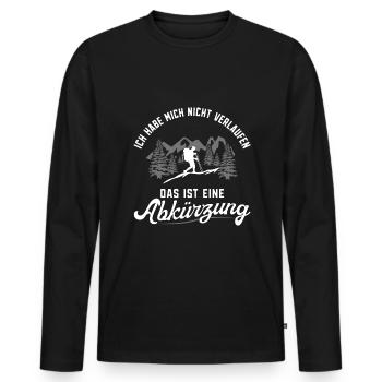 Wandern Sprüche Bergsteiger Wanderer - Männer Premium Bio Langarmshirt - Schwarz - Vorne - Nico (187cm)