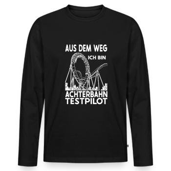 Achterbahn Freizeitpark Rollercoaster - Männer Premium Bio Langarmshirt - Schwarz - Vorne - Nico (187cm)