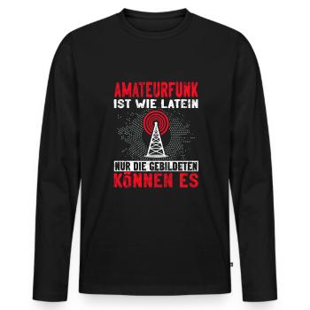 Amateurfunken Hobby Funker Ham radio Funkgerät - Männer Premium Bio Langarmshirt - Schwarz - Vorne - Nico (187cm)