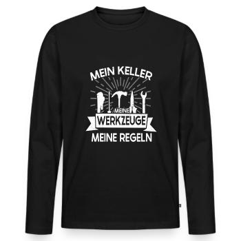 Hausmeister Hauswart Haustechniker - Männer Premium Bio Langarmshirt - Schwarz - Vorne - Nico (187cm)
