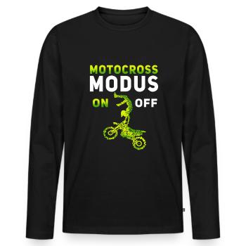 Kids Cross Motorcycle Motocross Kids Cross - Men's Premium Organic Long Sleeve Shirt - black - Front - Nico (187cm)