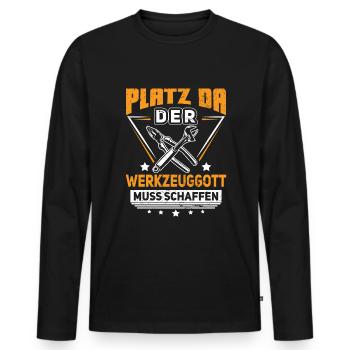 Bester Hausmeister Hauswart Haustechniker - Männer Premium Bio Langarmshirt - Schwarz - Vorne - Nico (187cm)