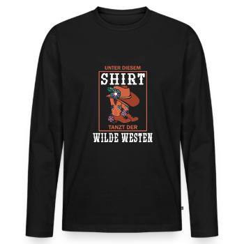 Western Linedance Line Dance Spruch Tanzgruppe - Männer Premium Bio Langarmshirt - Schwarz - Vorne - Nico (187cm)