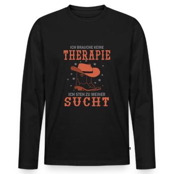 Linedance Line Dance Spruch Tanzgruppe - Männer Premium Bio Langarmshirt - Schwarz - Vorne - Nico (187cm)