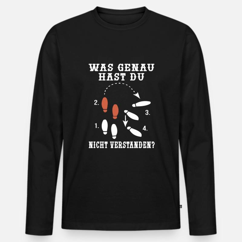Linedance Line Dance Tanzschritte Tanzgruppe - Männer Premium Bio Langarmshirt - Schwarz