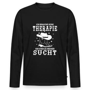 Linedance Line Dance Spruch Tanzgruppe - Männer Premium Bio Langarmshirt - Schwarz - Vorne - Nico (187cm)