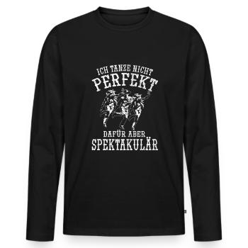 Country Linedance Line Dance Spruch Tanzgruppe - Männer Premium Bio Langarmshirt - Schwarz - Vorne - Nico (187cm)