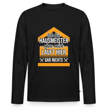 Bester Hausmeister Hauswart Haustechniker - Männer Premium Bio Langarmshirt - Schwarz - Vorne - Nico (187cm)