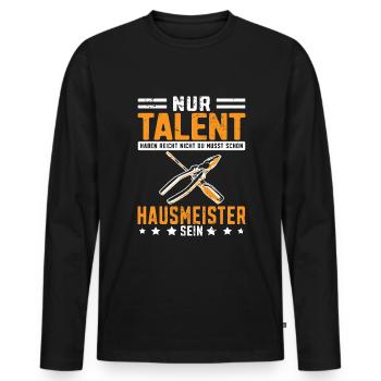 Bester Hausmeister Hauswart Haustechniker - Männer Premium Bio Langarmshirt - Schwarz - Vorne - Nico (187cm)